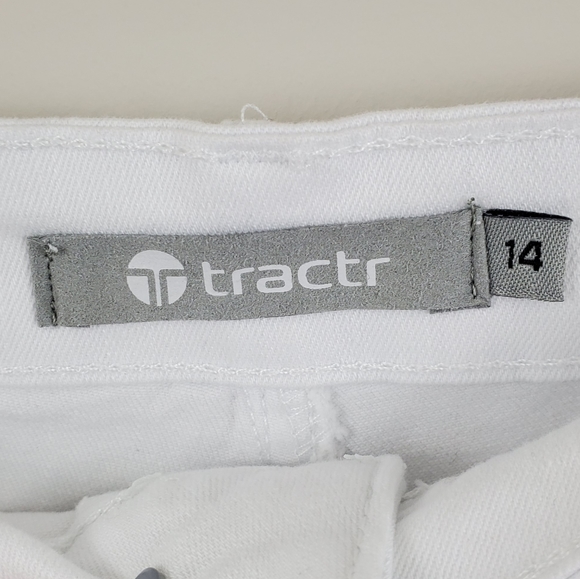 NWT Tractr White Jean Shorts Size 14 Waist 28 - Picture 3 of 4